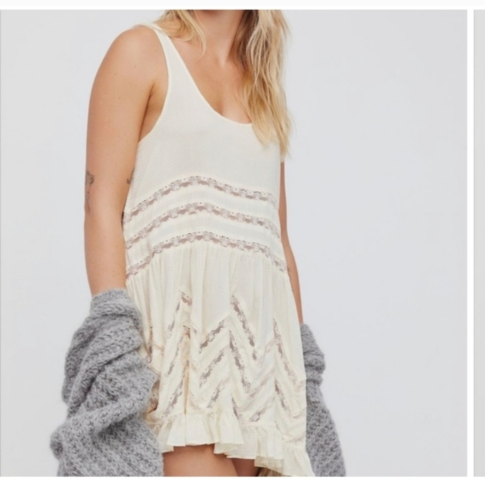 Free People Voile and lace trapeze Tunic dress.